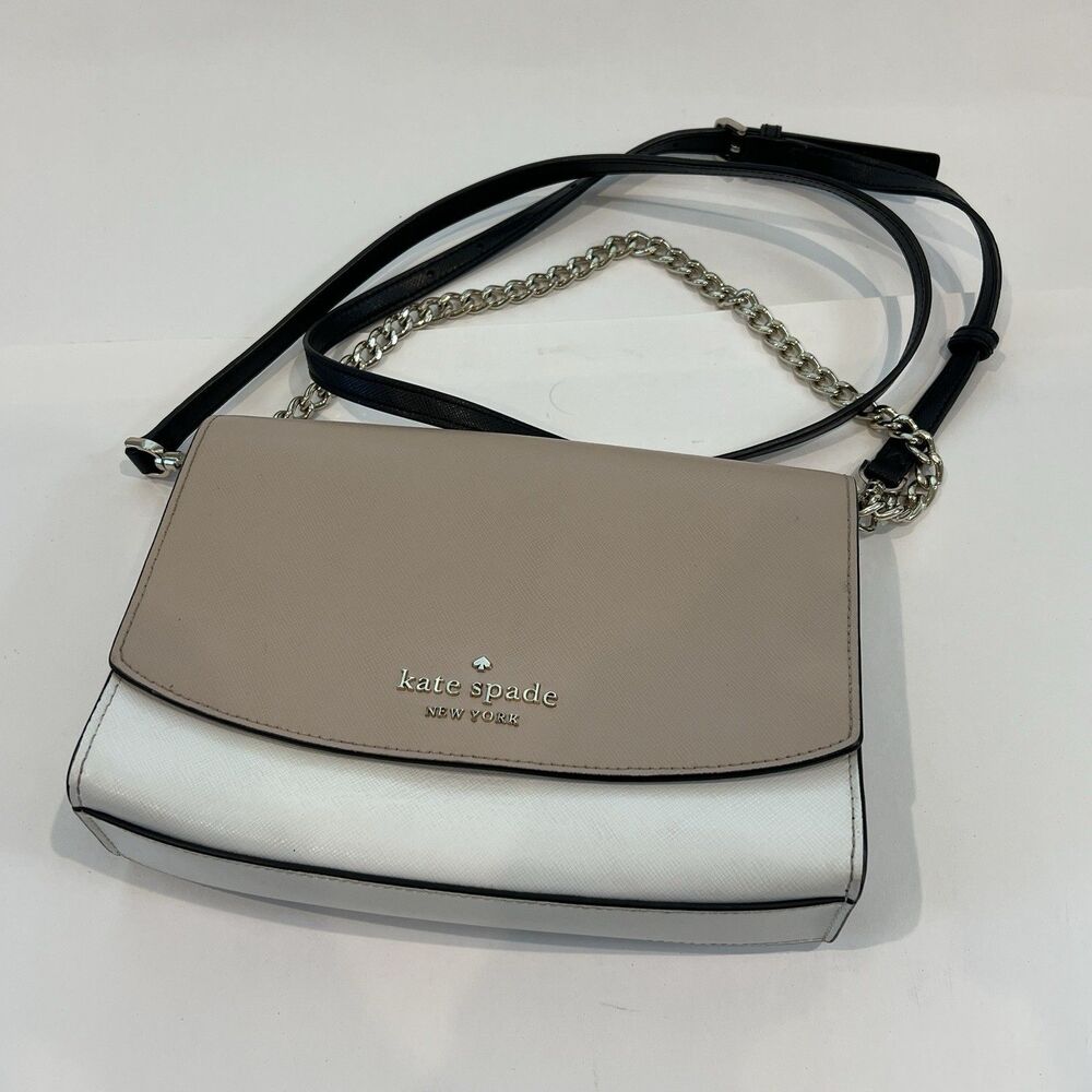 Kate Spade New York Carson Convertible Crossbody Purse Beige White and Black